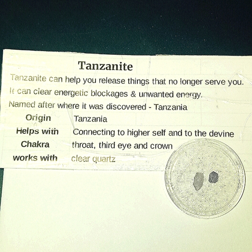 Tanzanite specimen w/jar & ID Card Bundle of 2 gemstones Natural Tanzanite